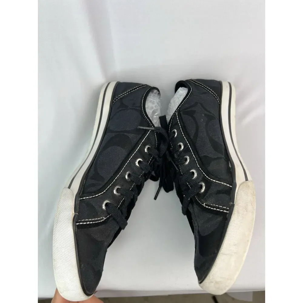 COACH Dalia Womens Sneakers Size 11 B Black Signature C Monogram Shoes F0007